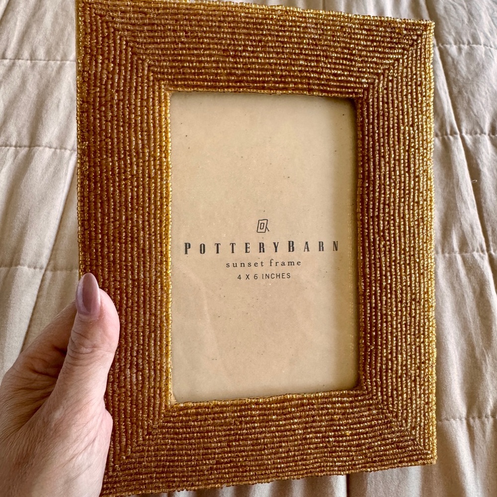 Pottery Barn Gold Accent Picture Frame with Beaded Design